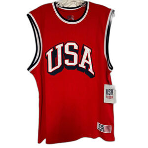 USA Liberty Muscle Tank Jersey Shirt Mens Sz L